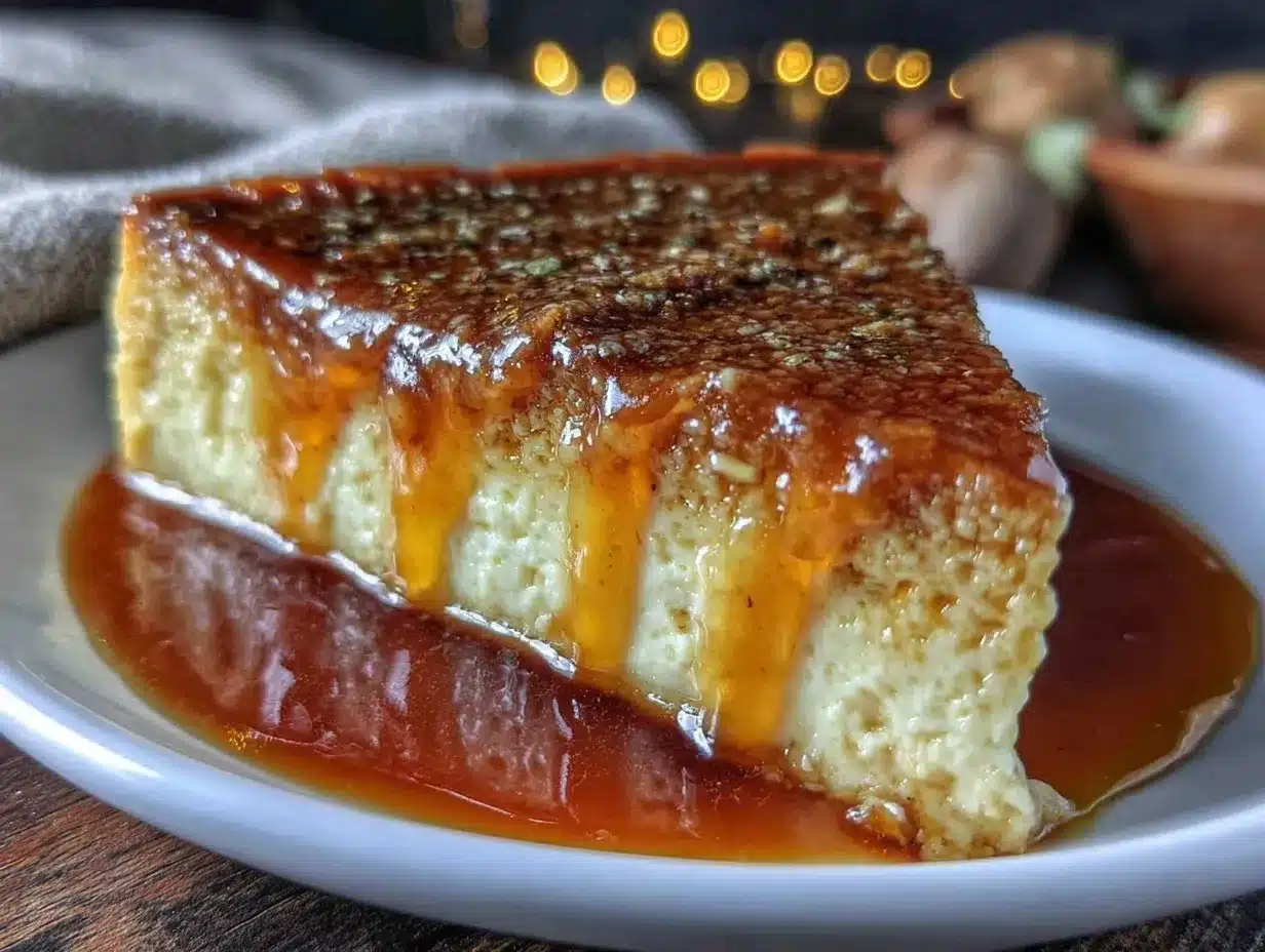 Puerto Rican flan de queso preparation steps