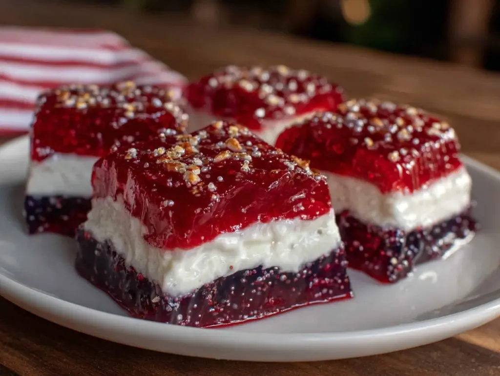 red white and blue jello flag mold - featured image
