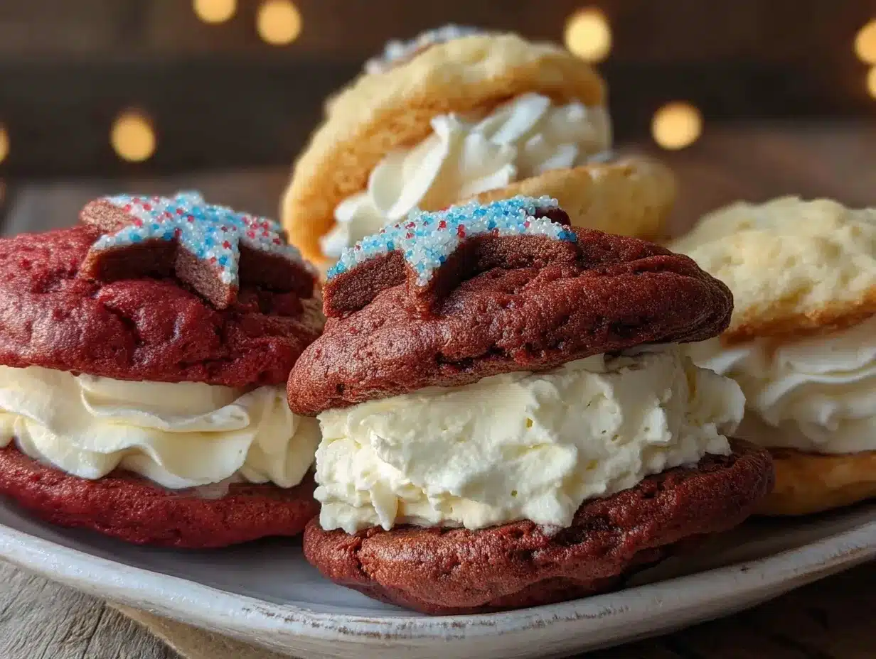 red white and blue star whoopie pies preparation steps