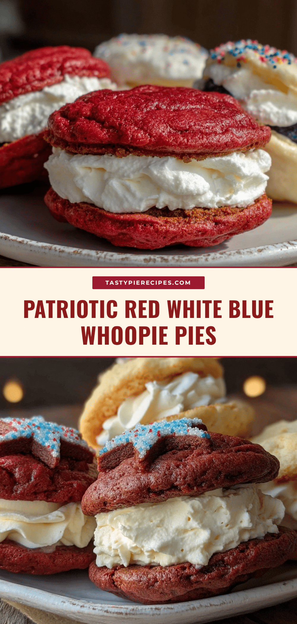 red white and blue star whoopie pies recipe