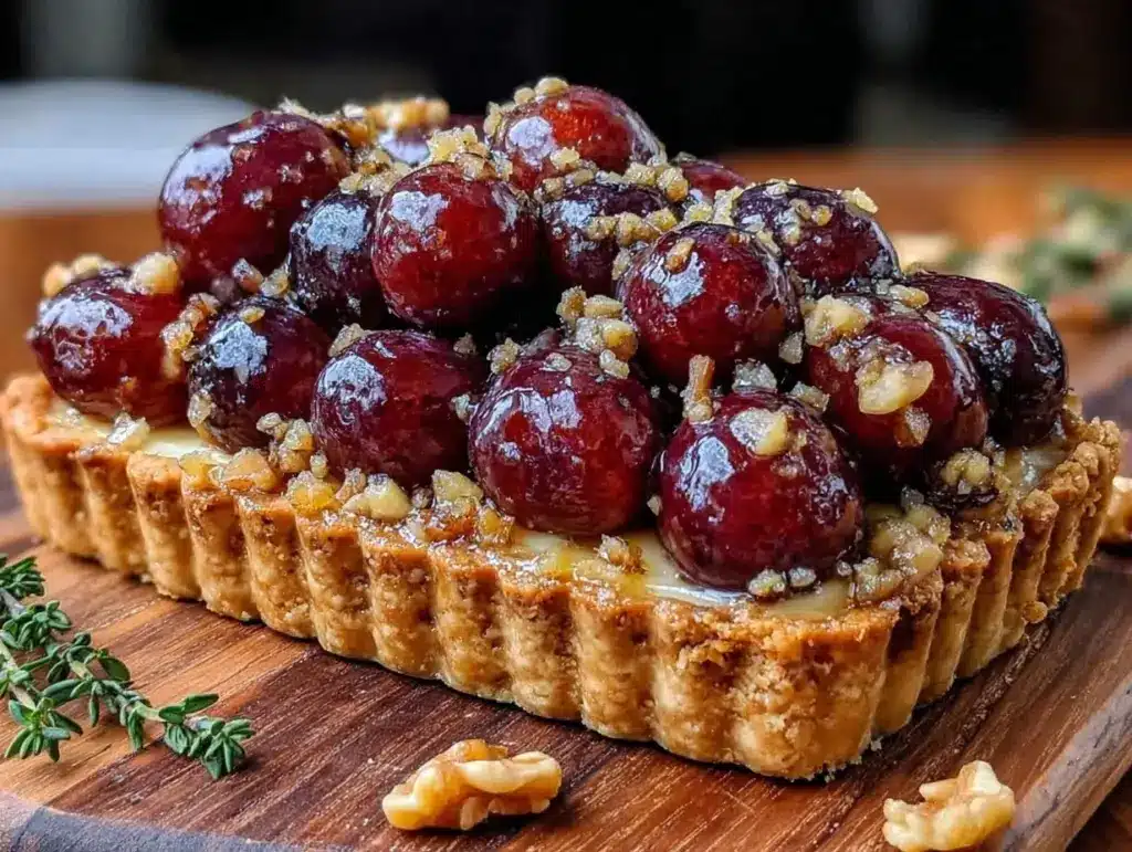 roasted grape and brie tart - featured image