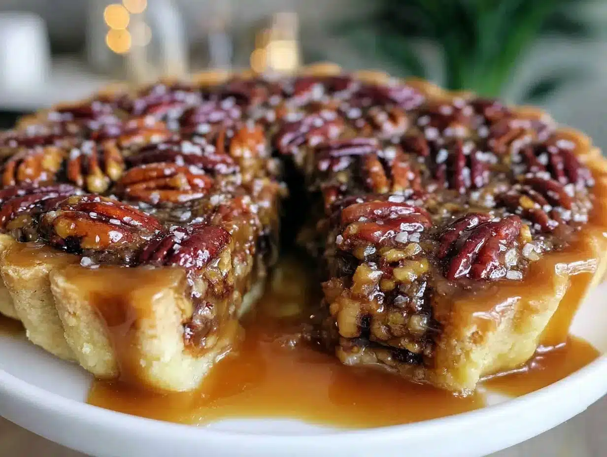 salted pecan praline tart preparation steps