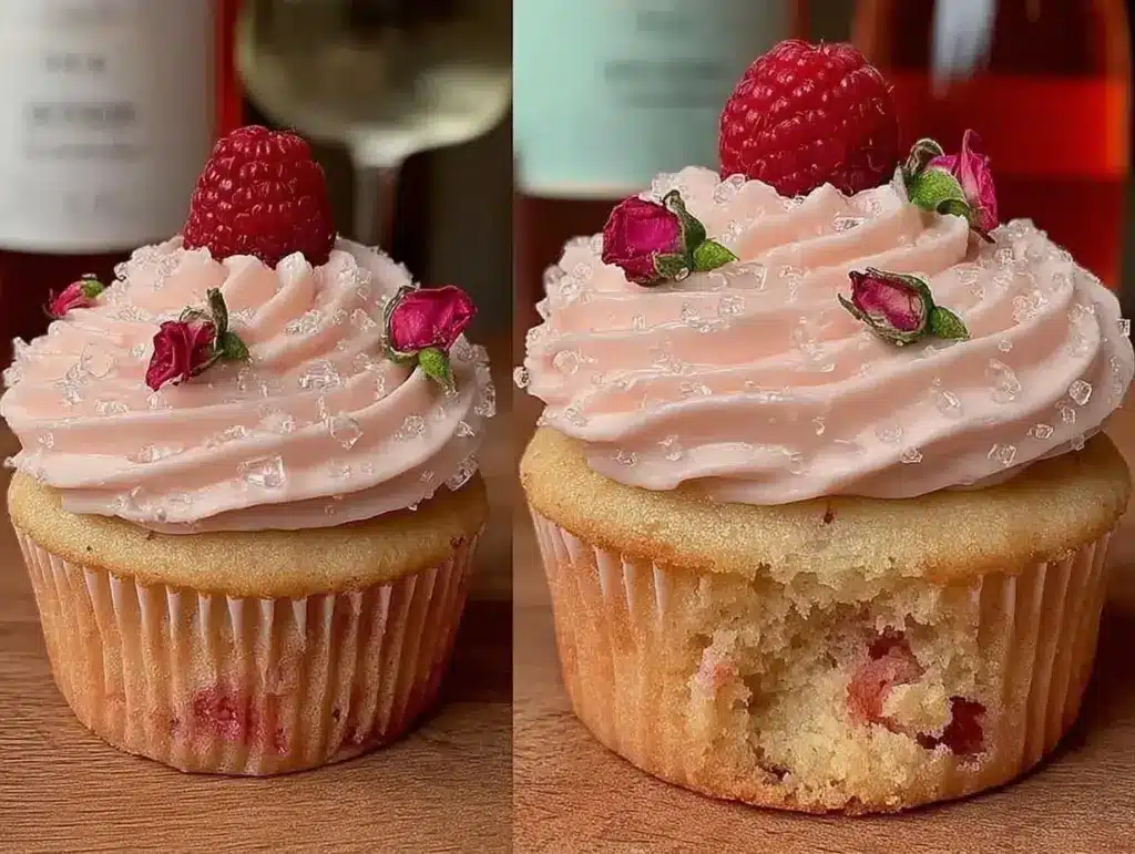 sparkling rosé mocktail cupcakes - featured image