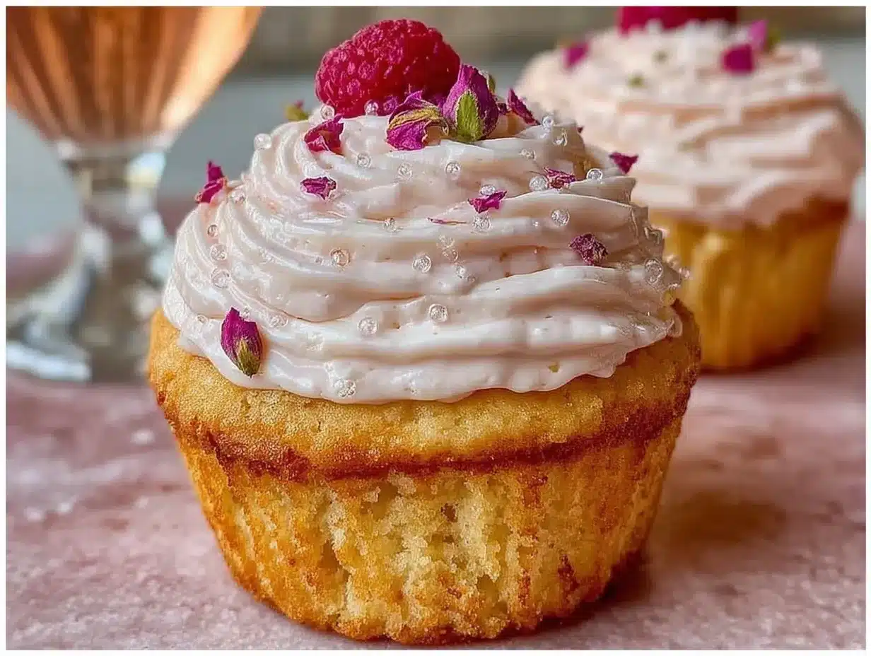 sparkling rosé mocktail cupcakes preparation steps