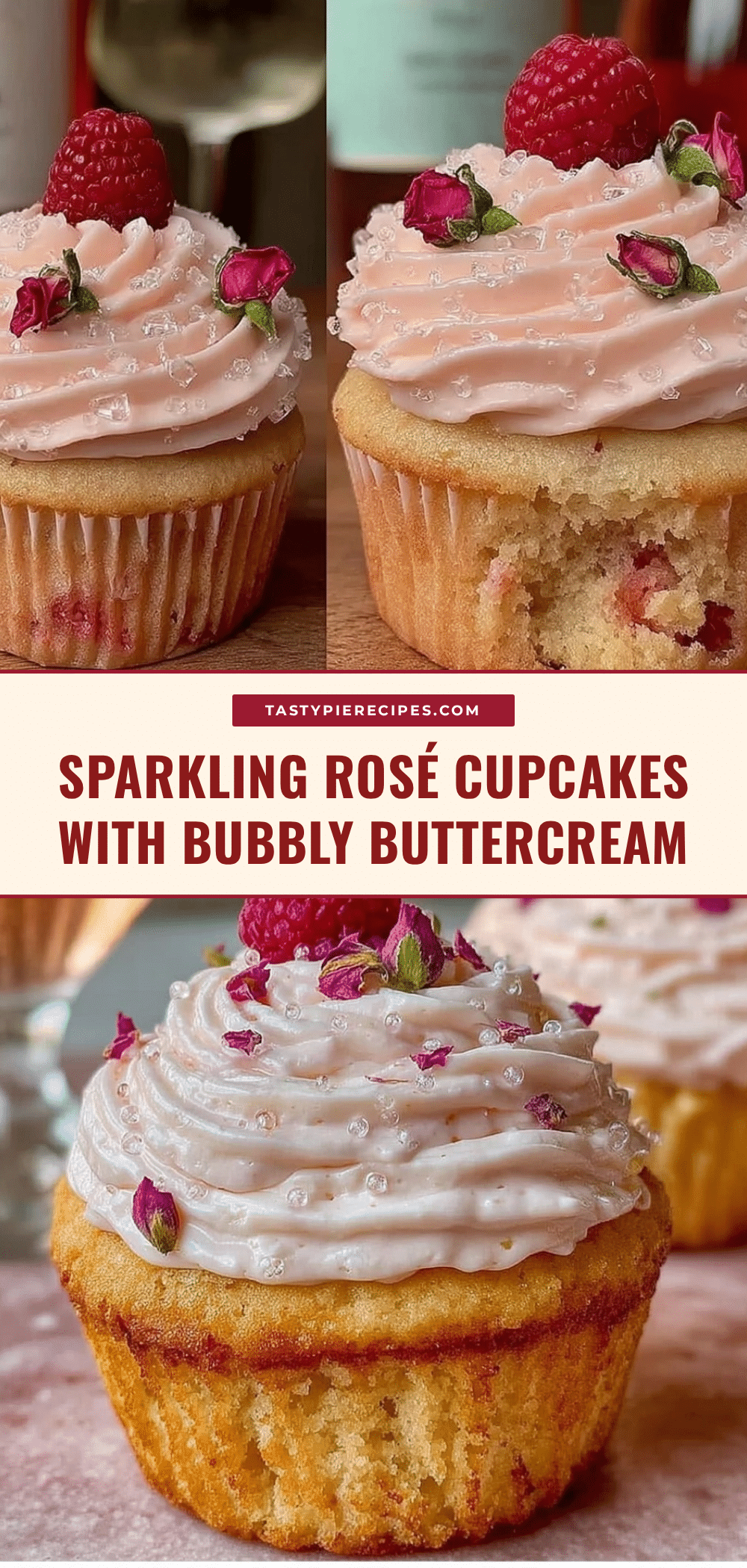 sparkling rosé mocktail cupcakes recipe