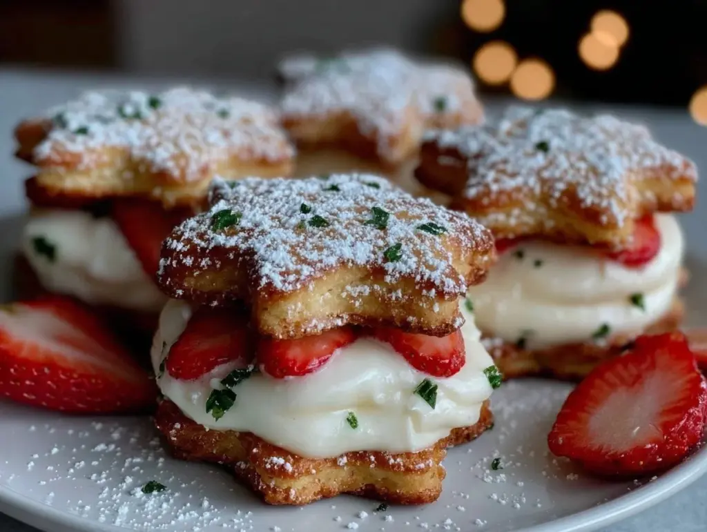 star-shaped strawberry shortcake sandwich cookies - featured image
