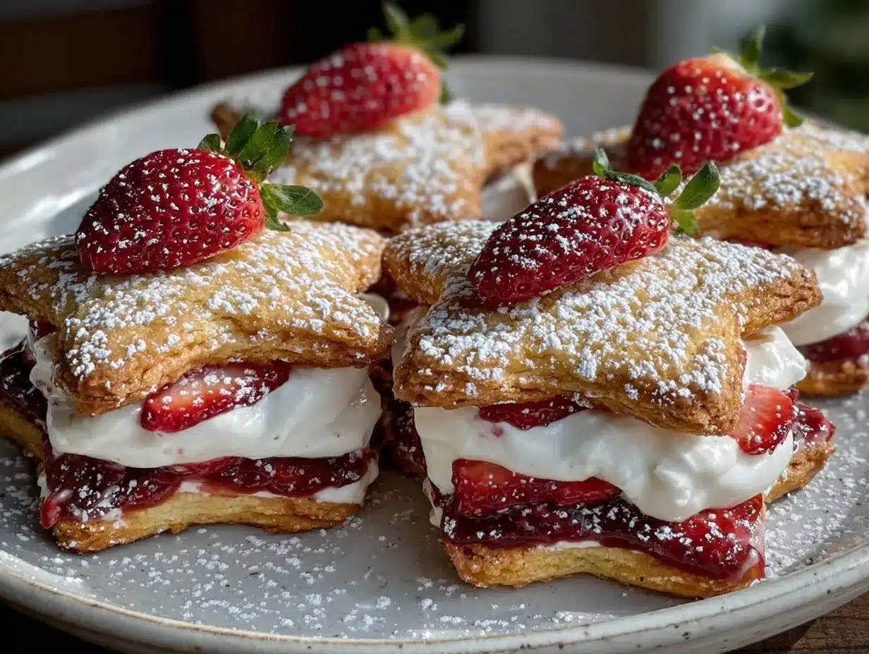 star-shaped strawberry shortcake sandwich cookies preparation steps
