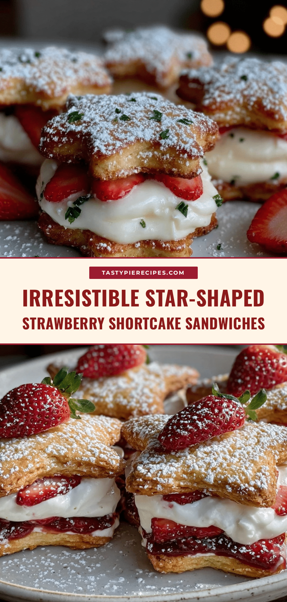 star-shaped strawberry shortcake sandwich cookies recipe