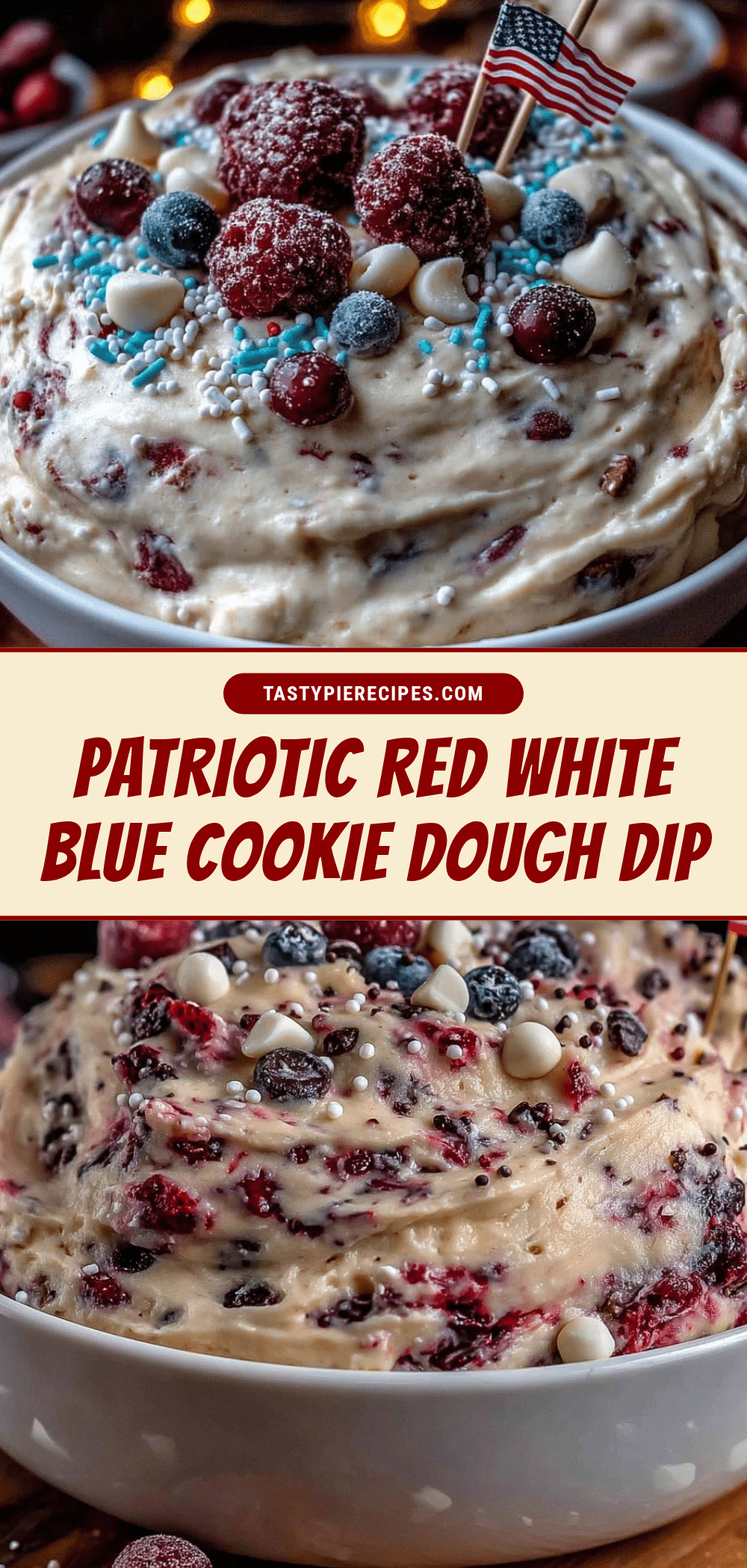 stars and stripes edible cookie dough dip recipe