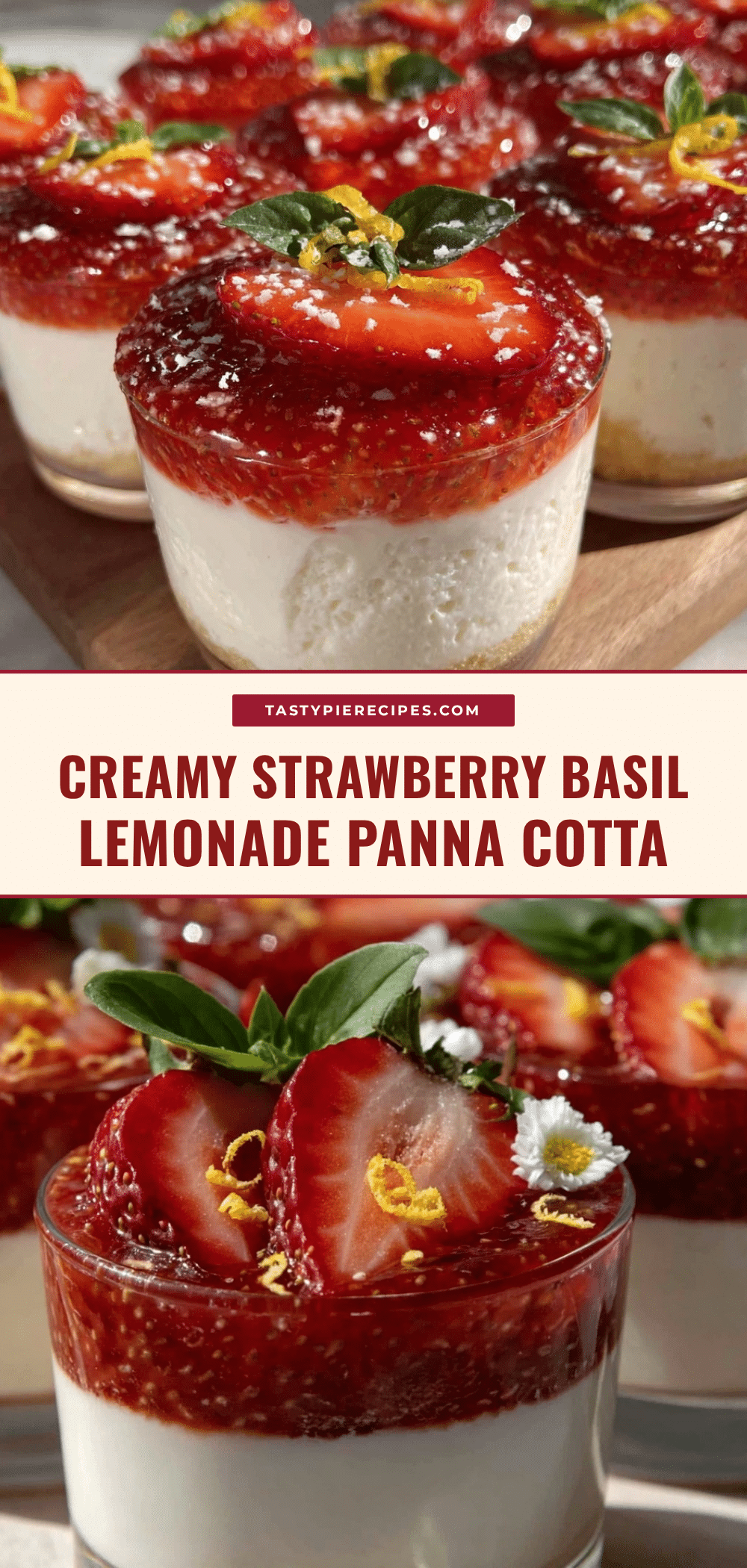 strawberry basil lemonade panna cotta recipe