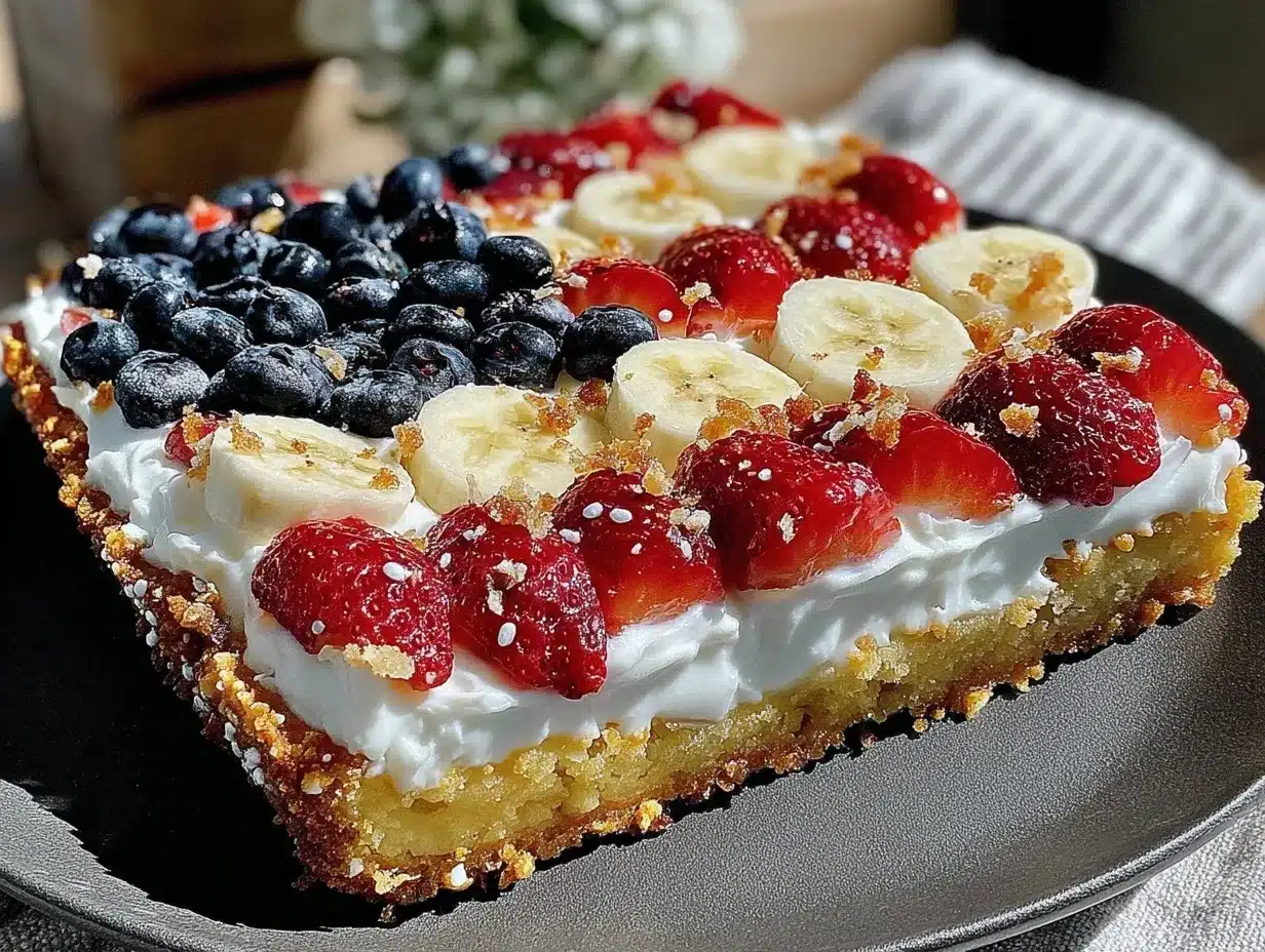 american flag fruit pizza preparation steps