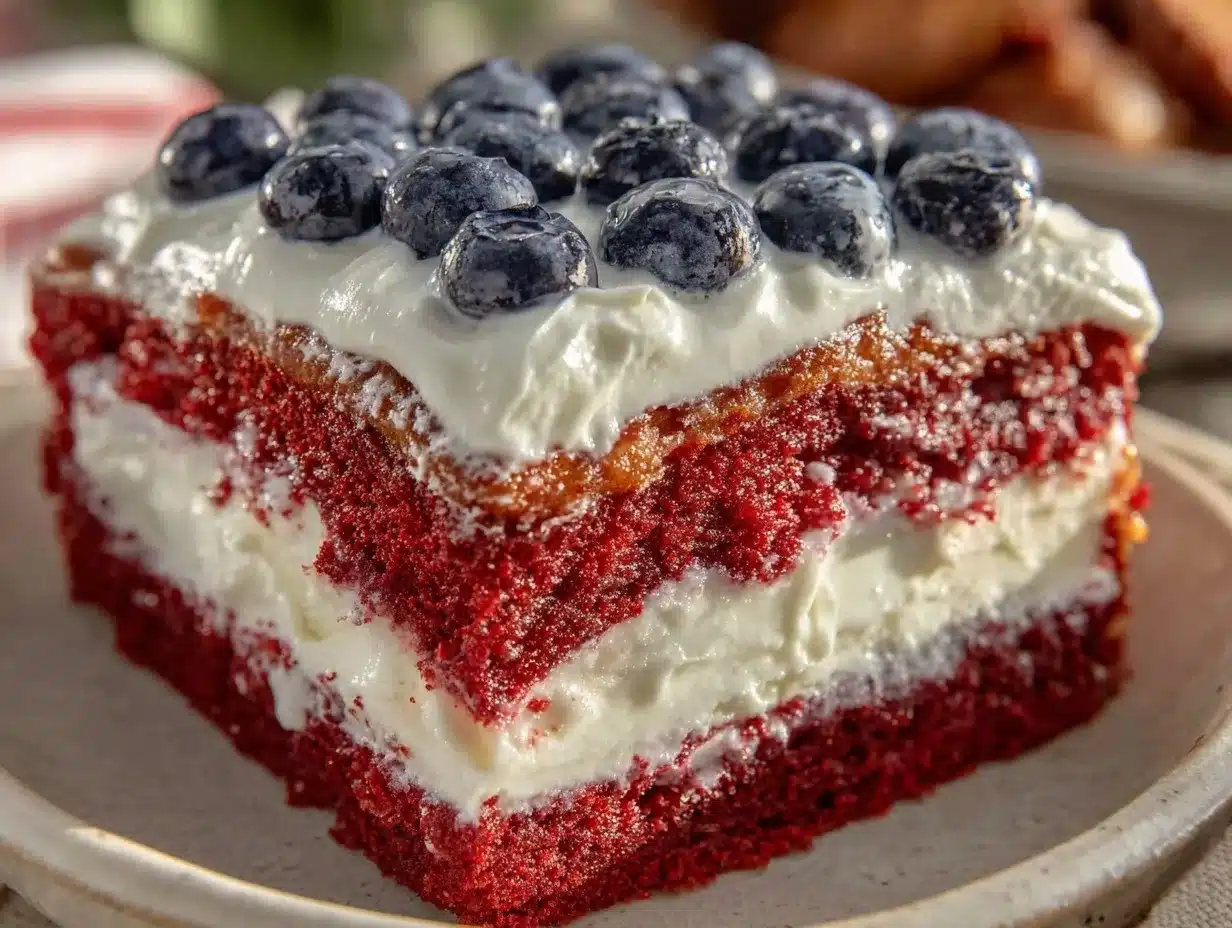 american flag layer cake preparation steps