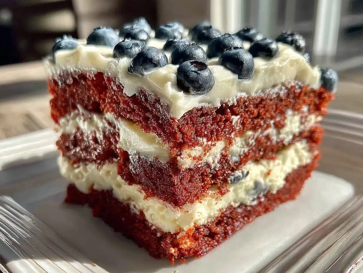 american flag layer cake - featured image