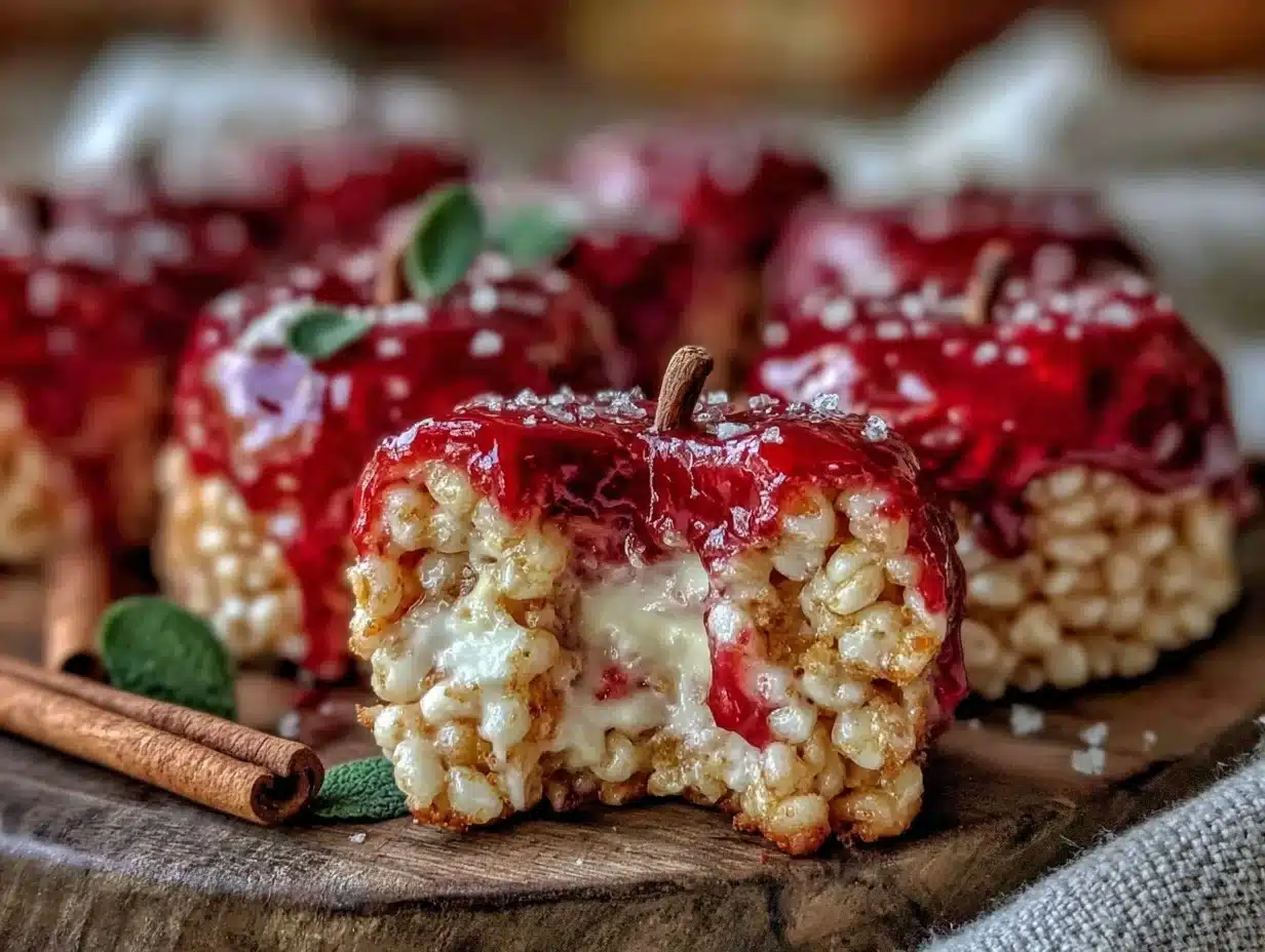 apple shaped rice krispie treats - featured image