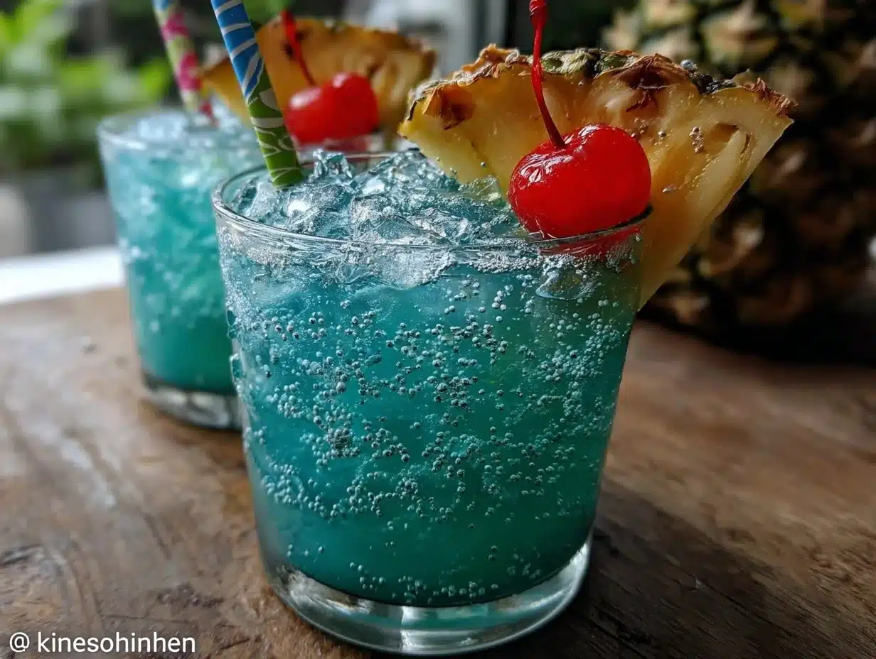 Blue Hawaiian Punch mocktail - featured image