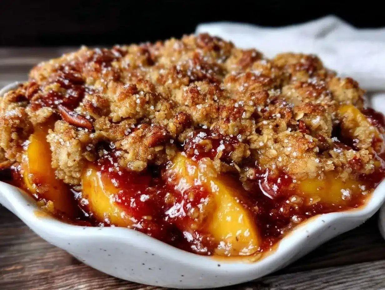 brown butter bourbon peach crisp preparation steps