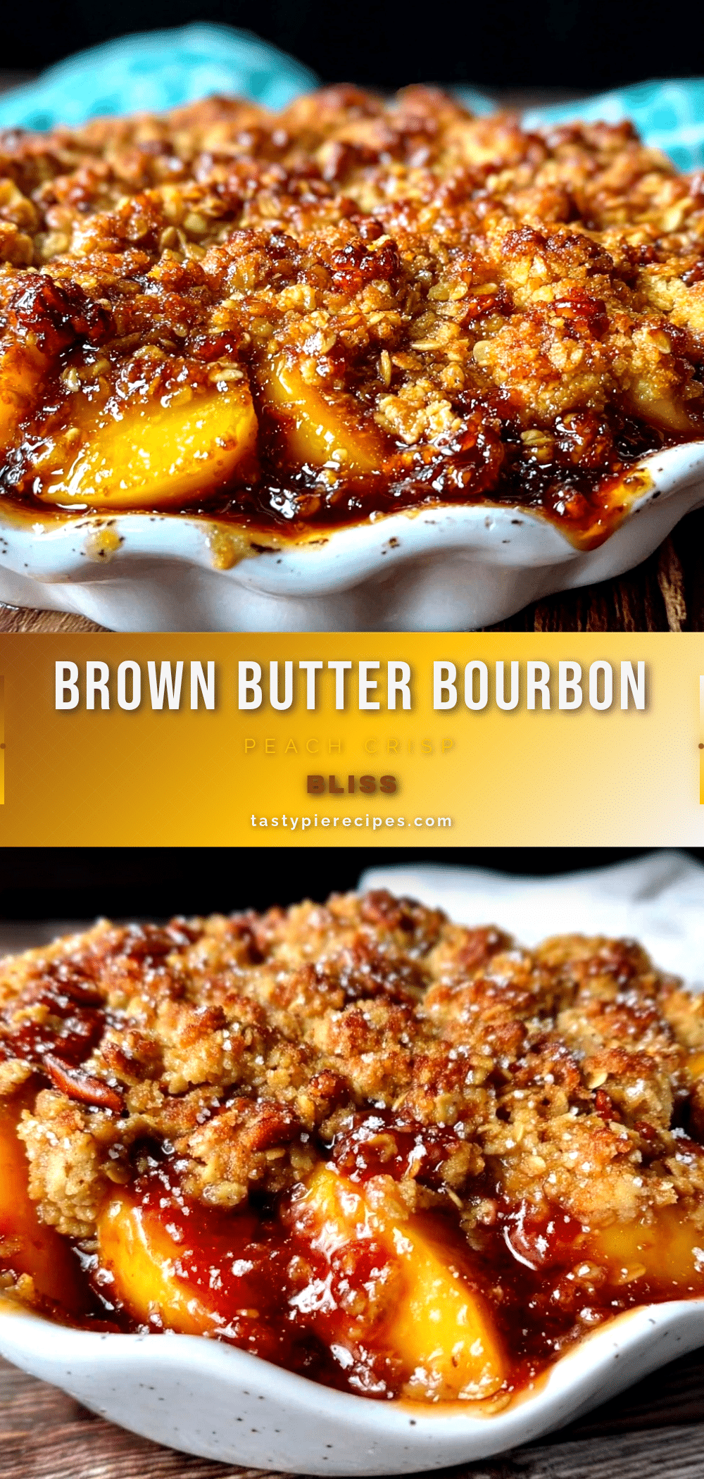 brown butter bourbon peach crisp recipe