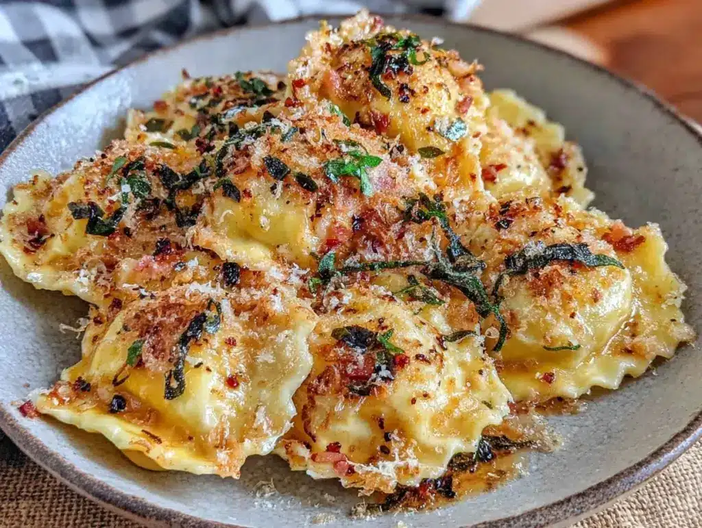 brown butter sage butternut squash ravioli - featured image