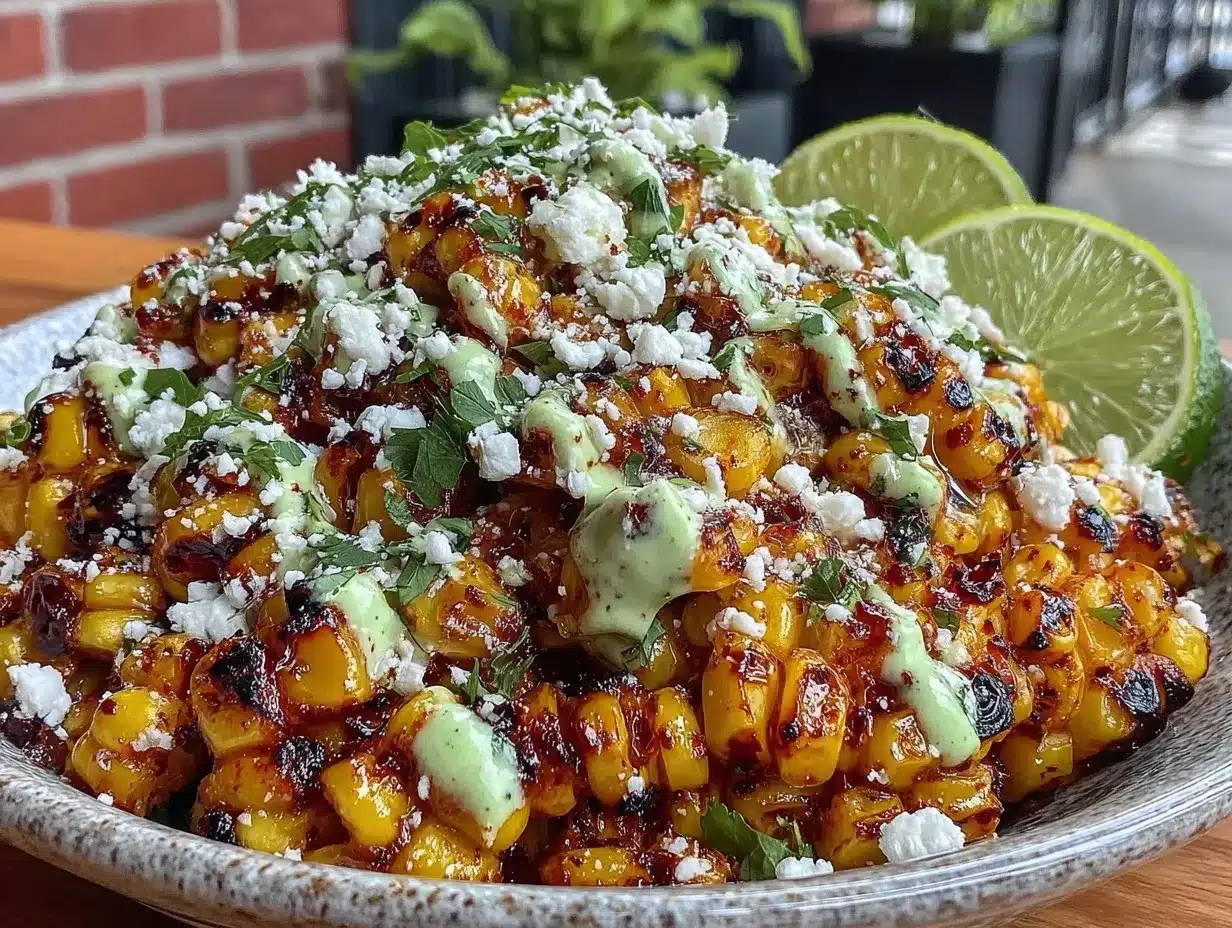 charred Mexican street corn salad preparation steps