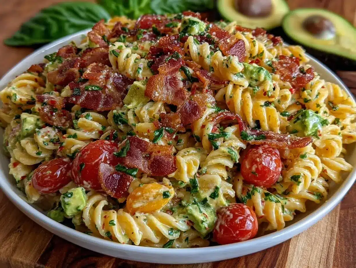 creamy blt pasta salad preparation steps