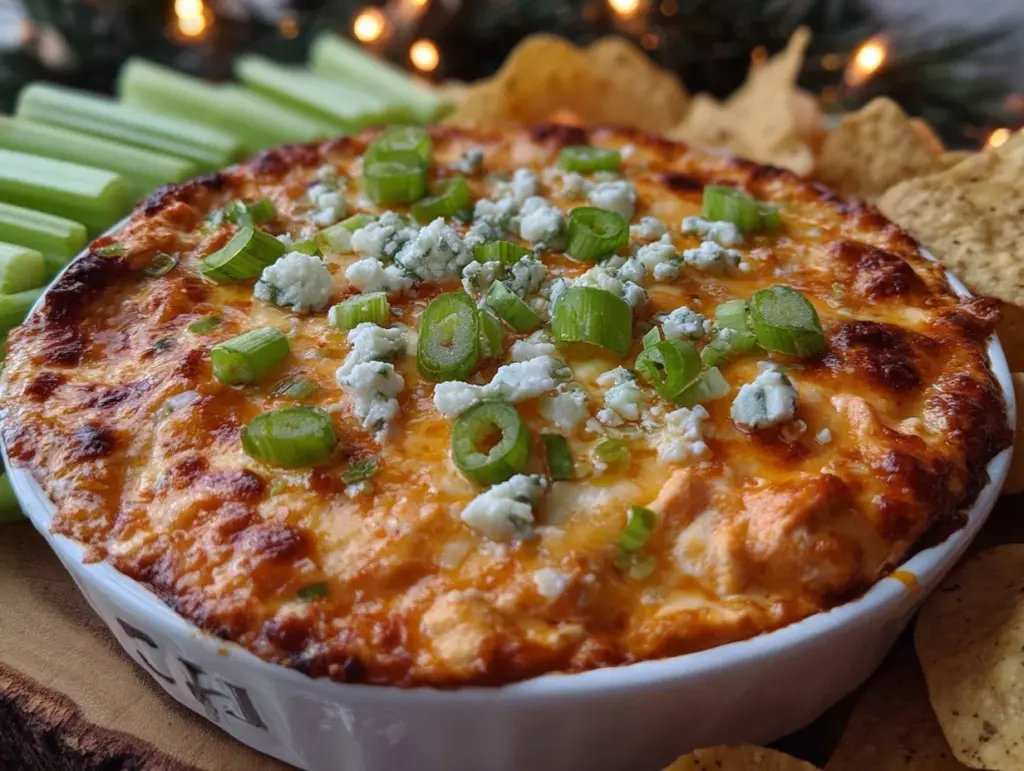 creamy buffalo chicken dip - featured image