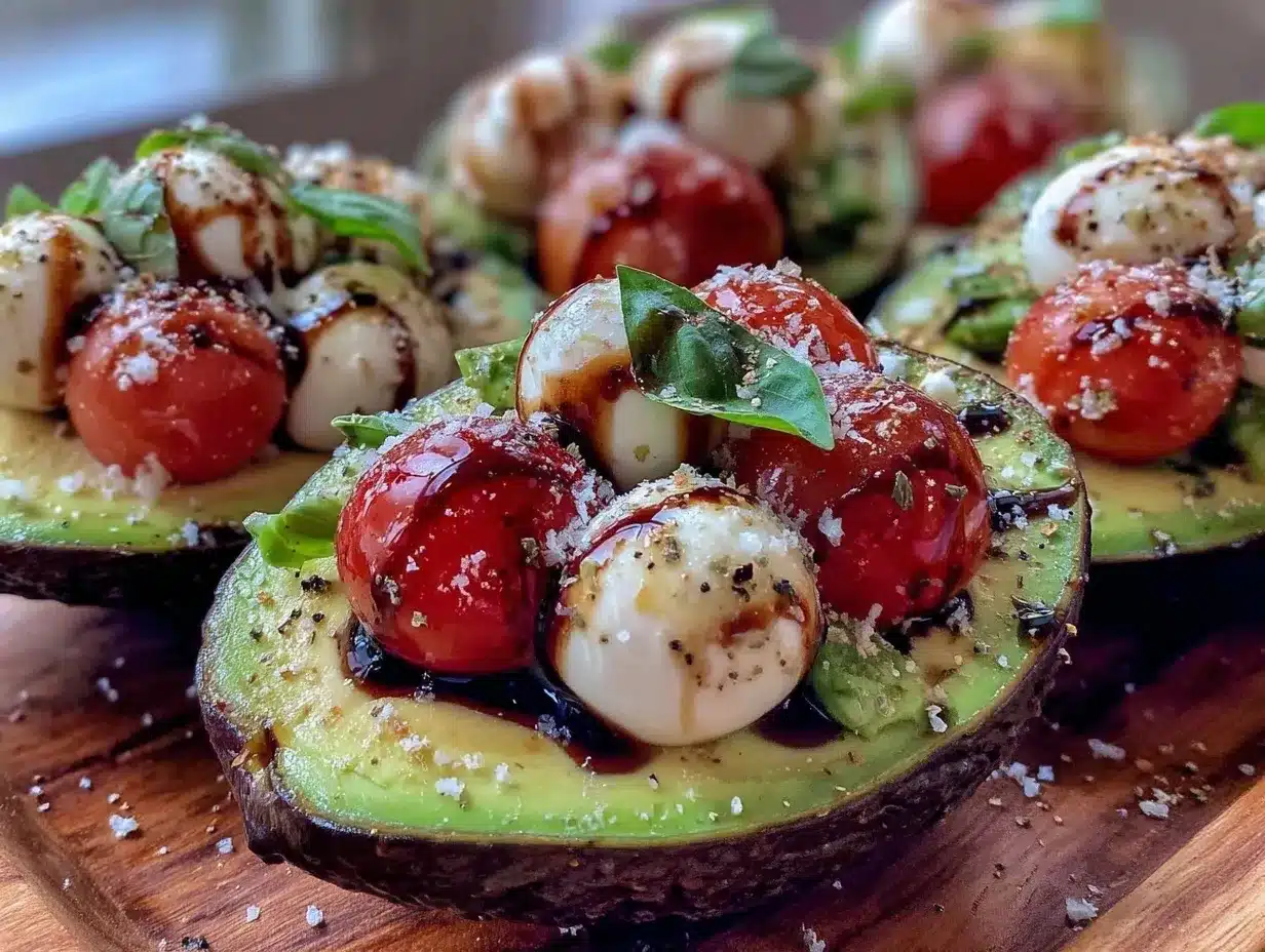 creamy caprese stuffed avocados preparation steps