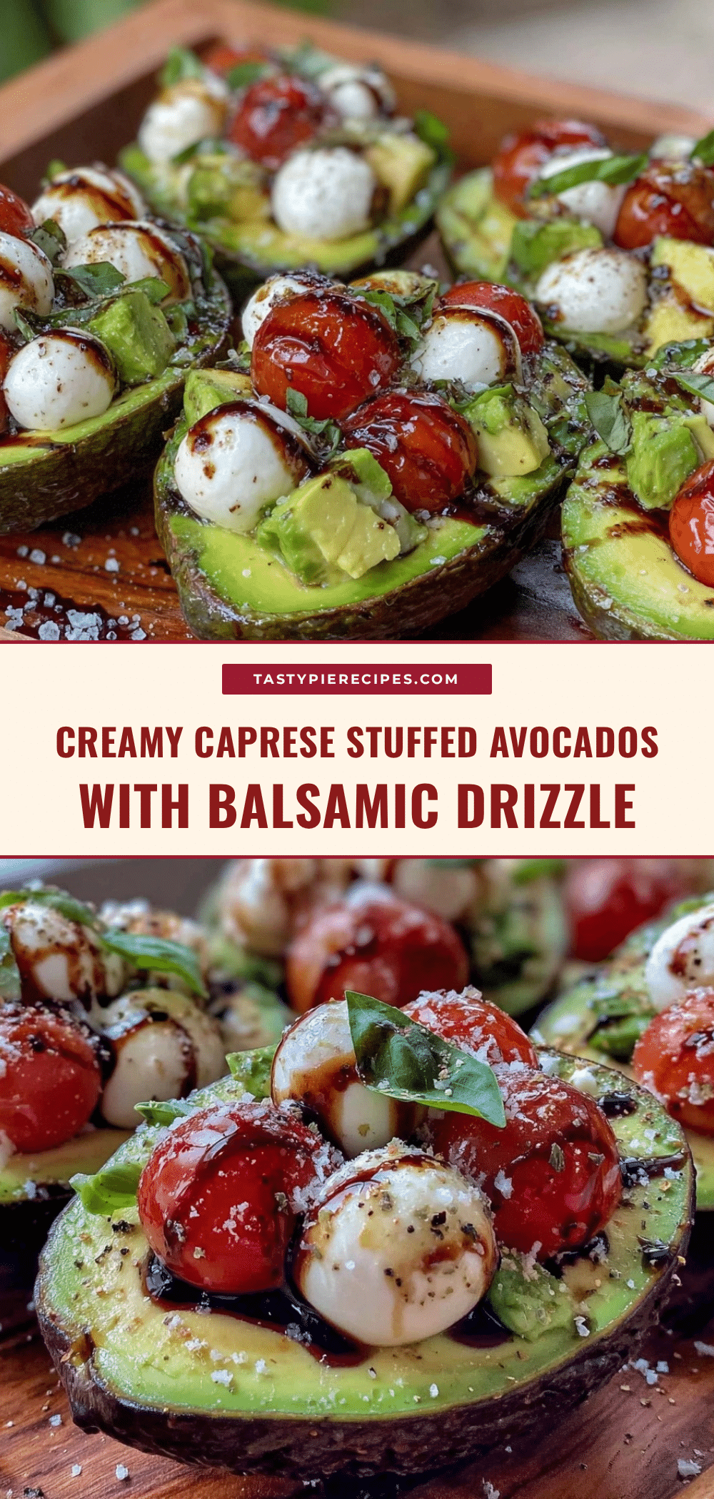 creamy caprese stuffed avocados recipe