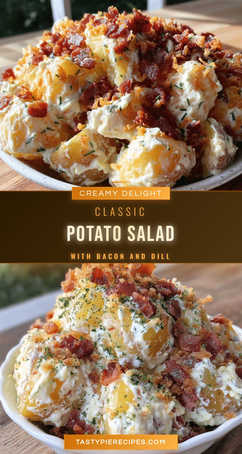 creamy classic potato salad with bacon and dill recipe