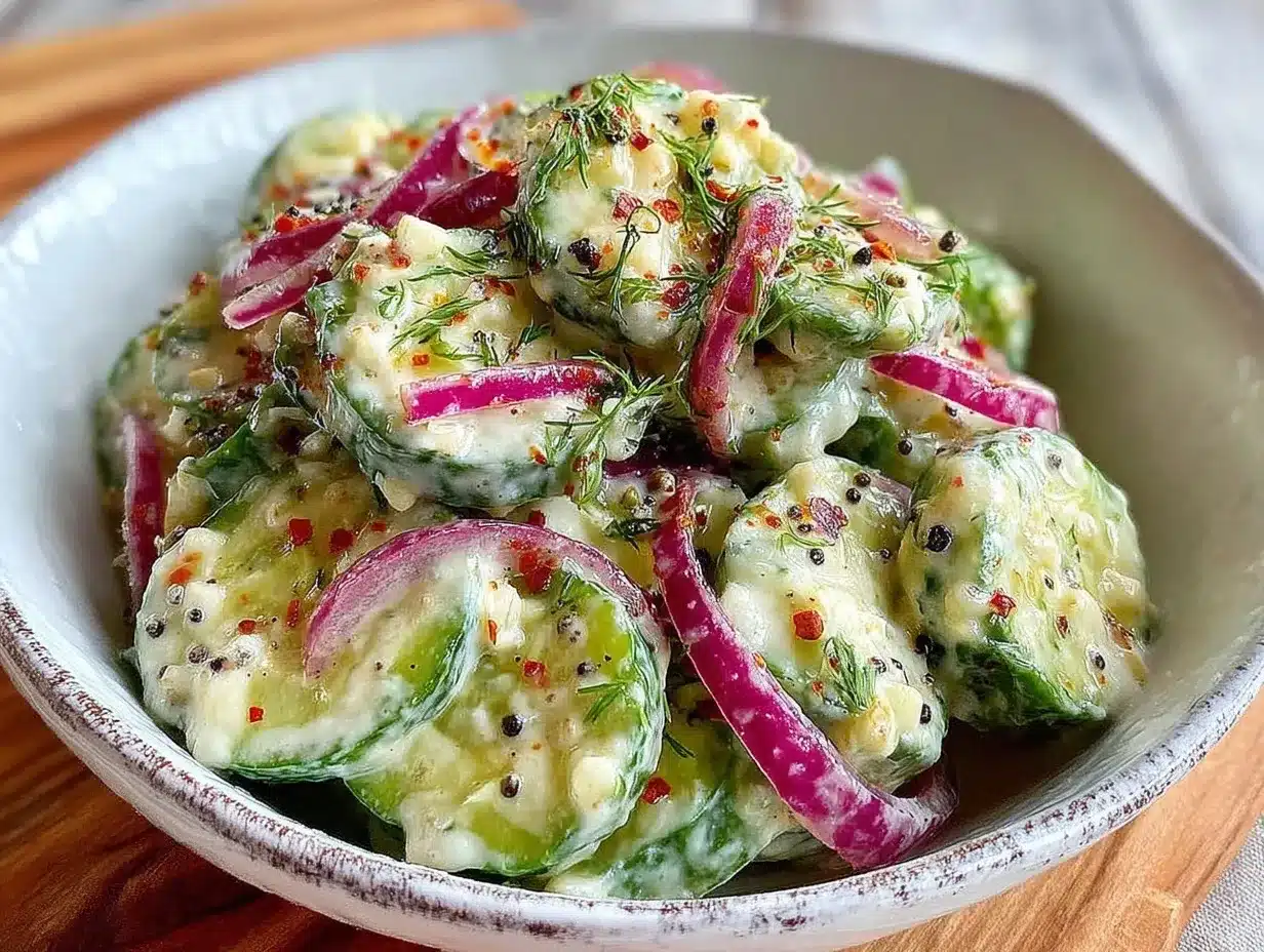 creamy dill cucumber salad preparation steps
