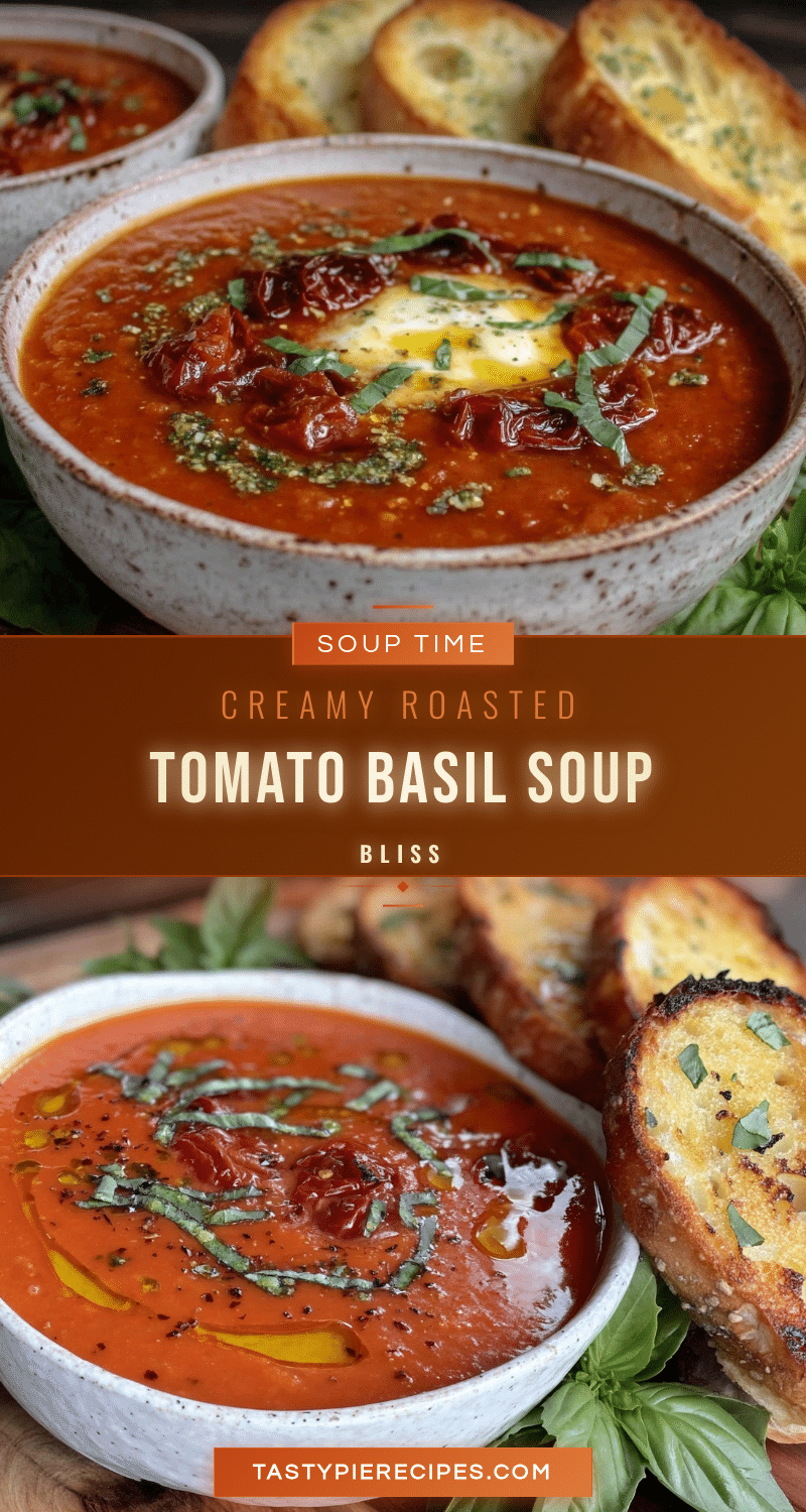 creamy roasted tomato basil soup recipe