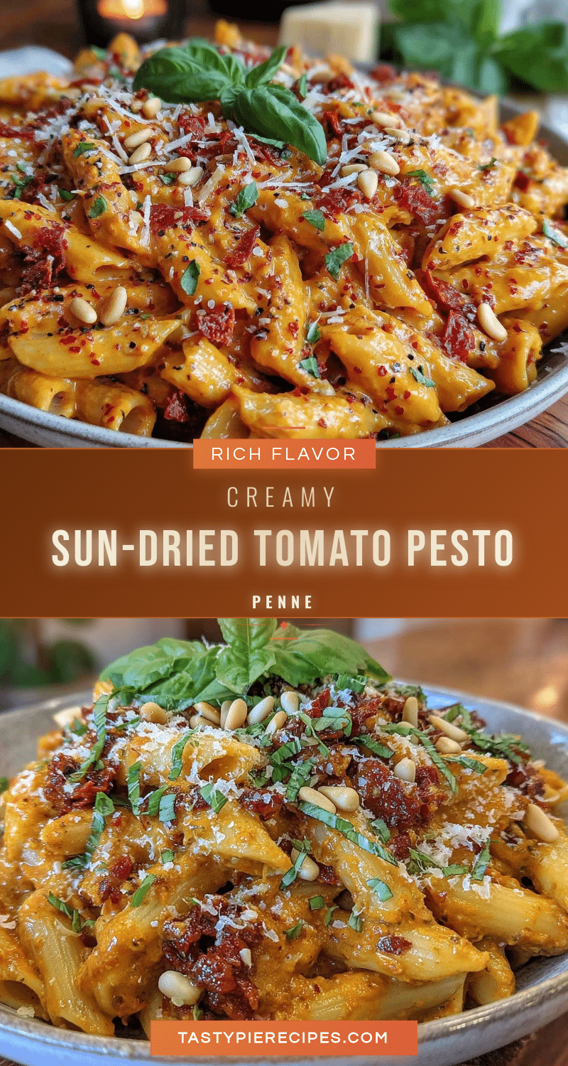 creamy sun-dried tomato pesto penne recipe