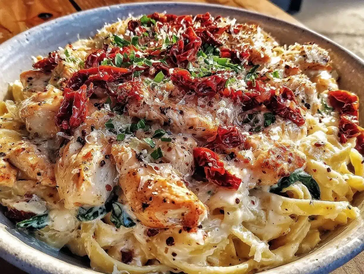 creamy tuscan chicken pasta preparation steps