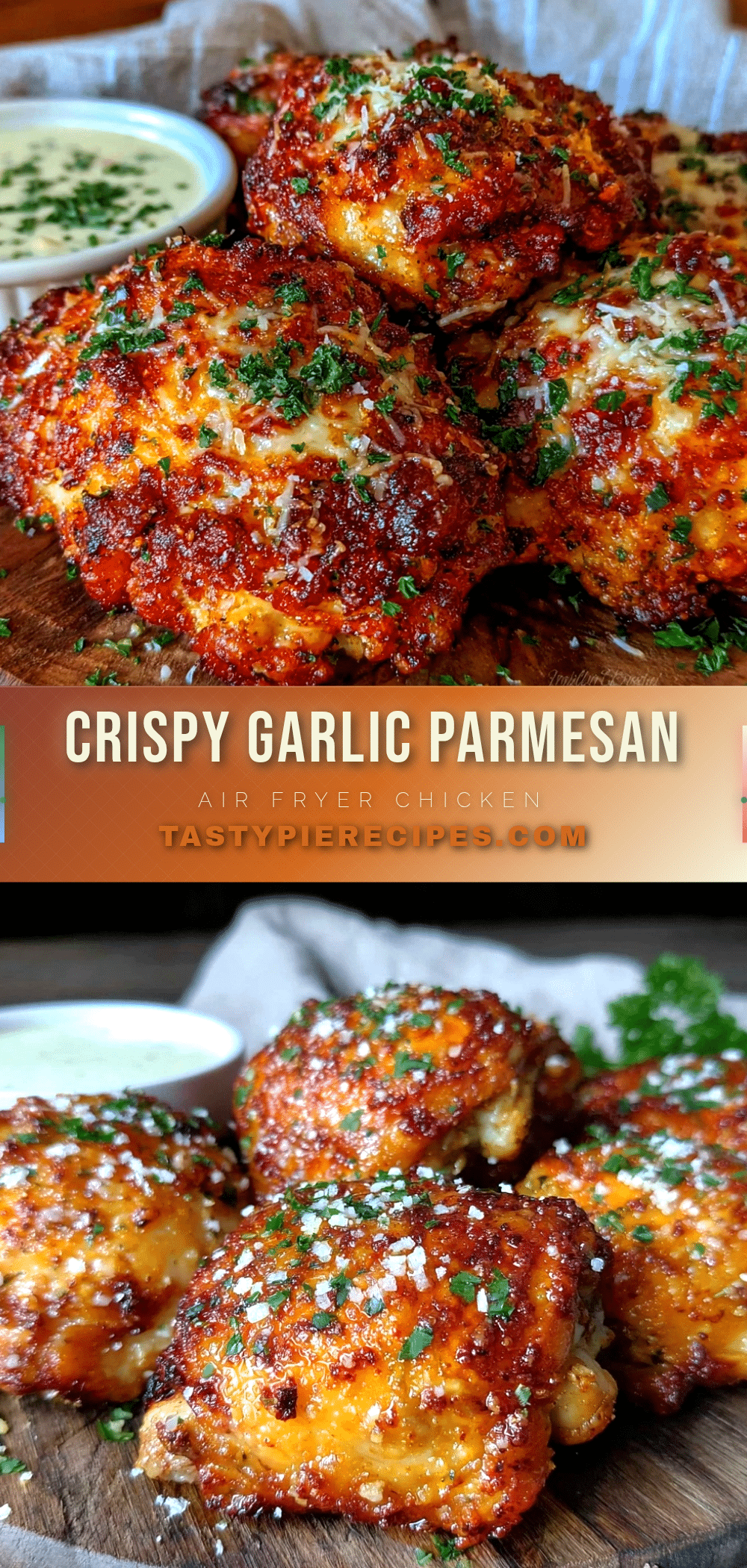 crispy air fryer garlic parmesan chicken thighs recipe