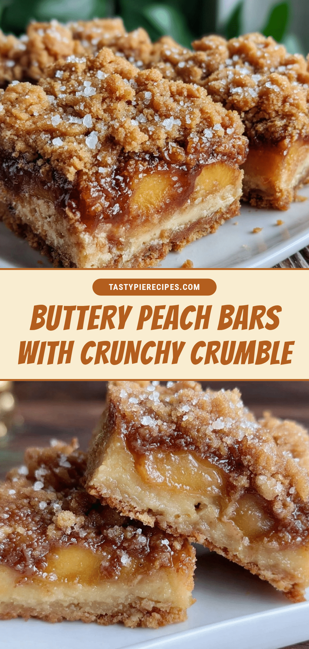 crispy brown butter peach bars recipe