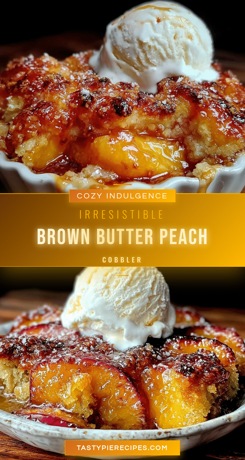 crispy brown butter peach cobbler recipe