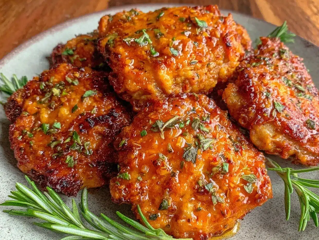 crispy honey garlic chicken thighs air fryer preparation steps