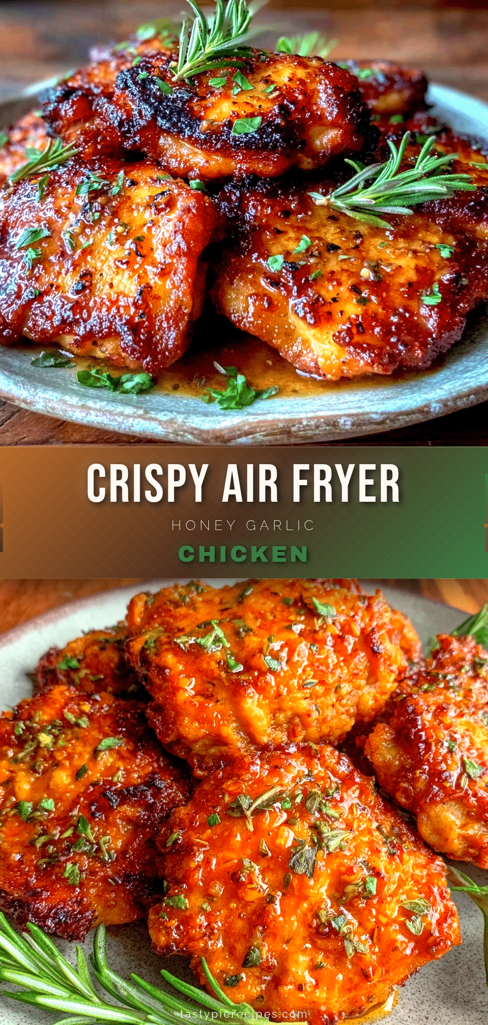 crispy honey garlic chicken thighs air fryer recipe