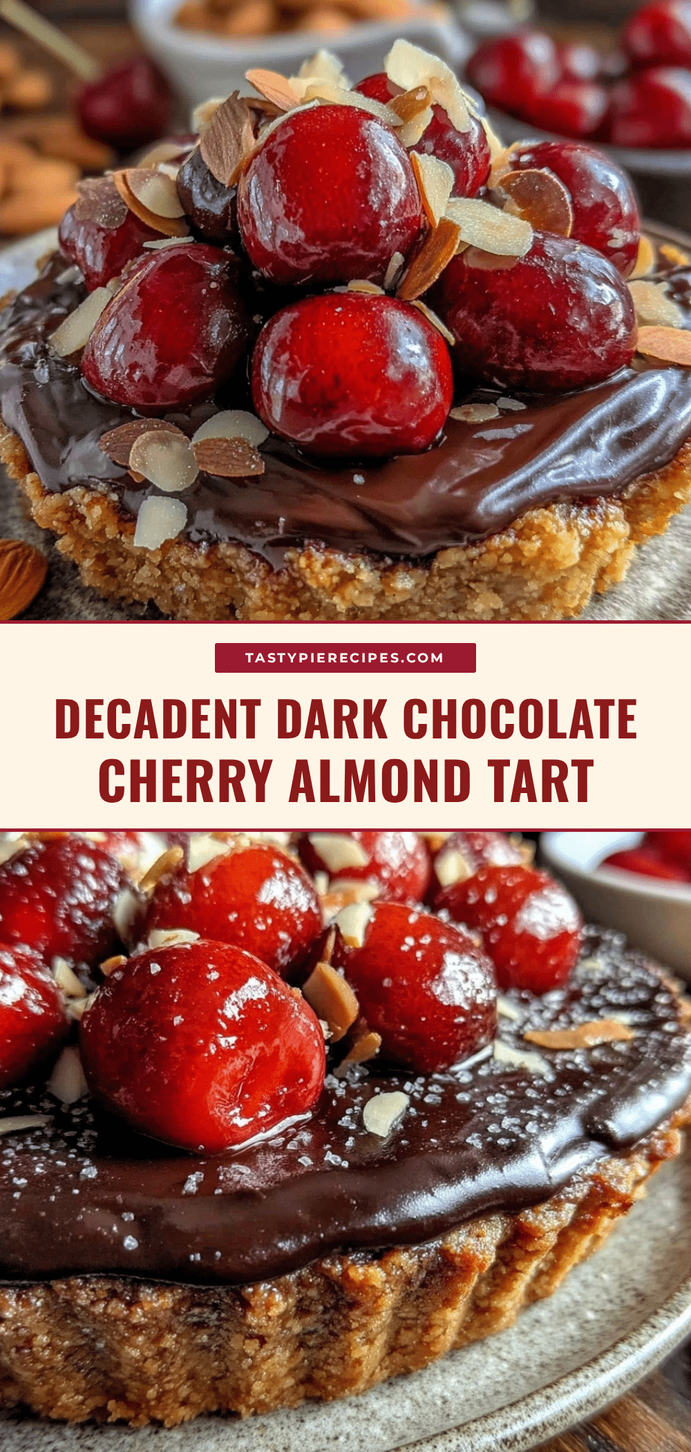 dark chocolate cherry almond tart recipe