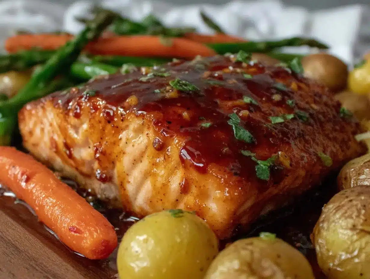 easy crispy sheet pan honey mustard salmon preparation steps