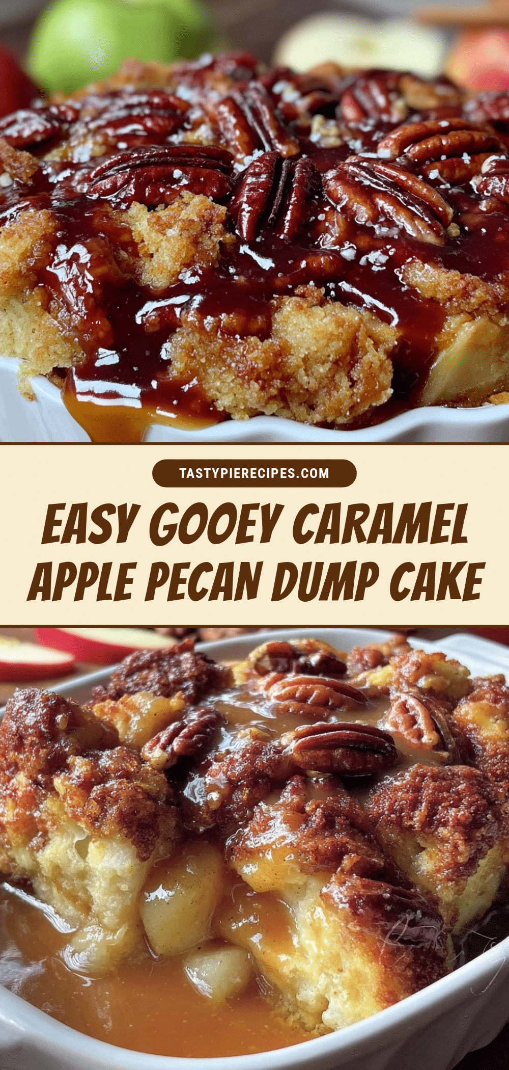easy gooey caramel apple dump cake recipe