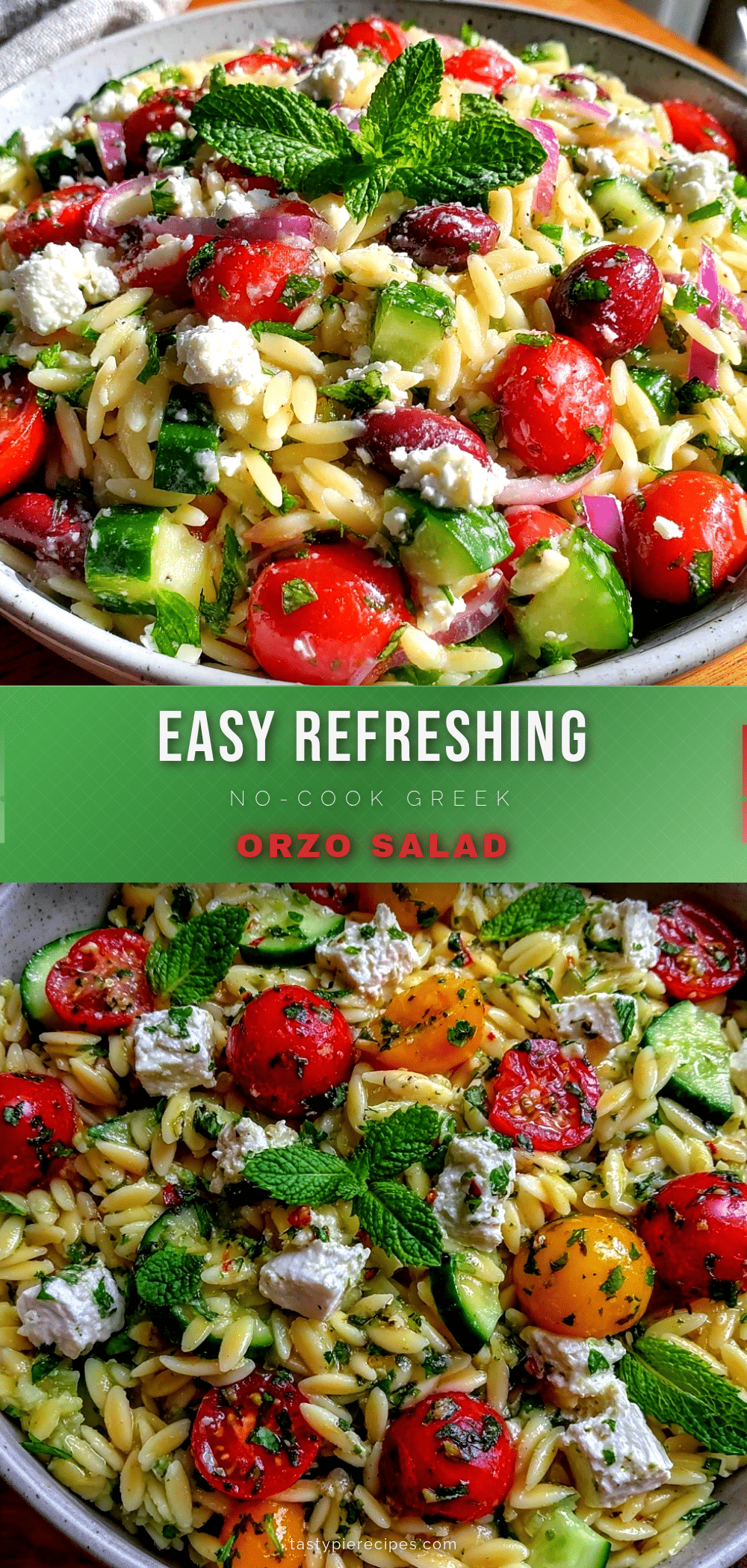 easy no-cook greek orzo pasta salad recipe