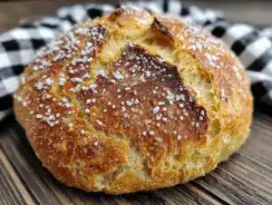 easy no-knead crusty artisan bread loaf - featured image