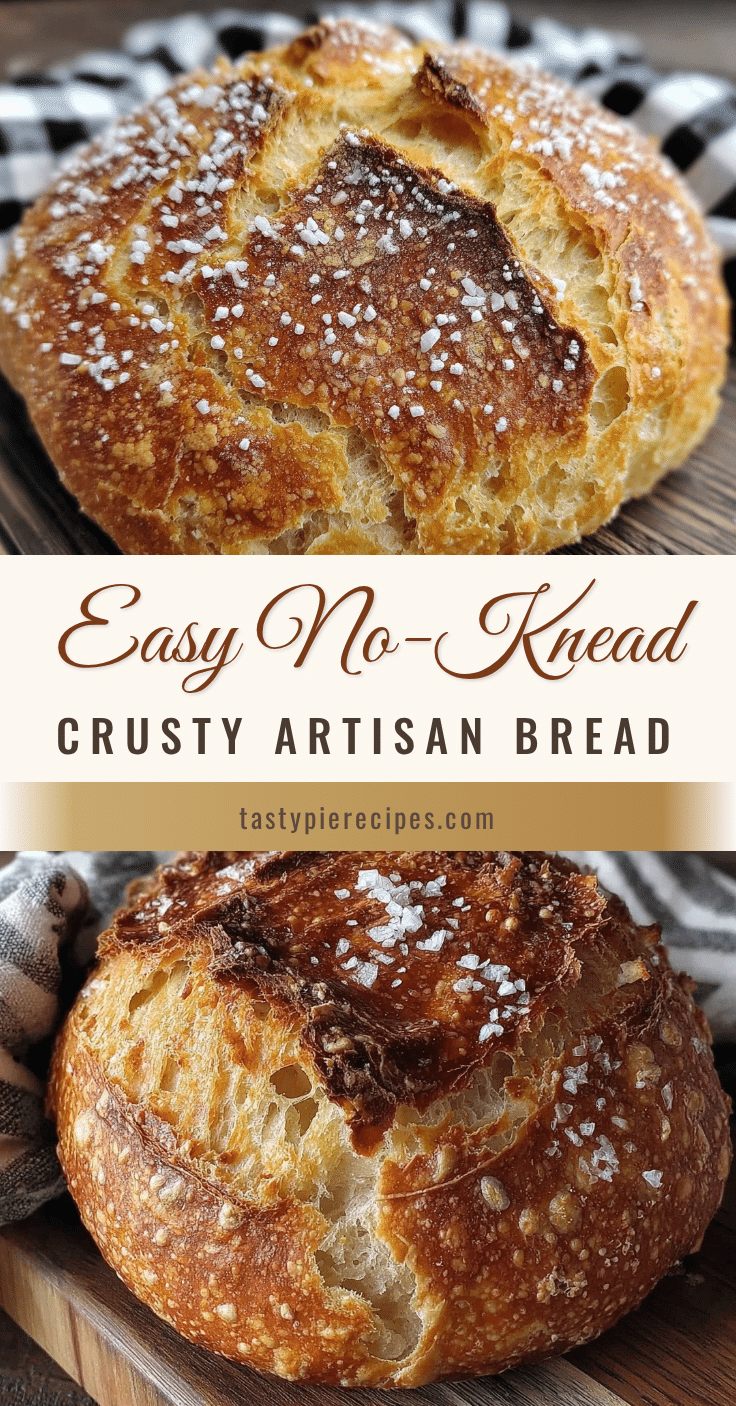 easy no-knead crusty artisan bread loaf recipe