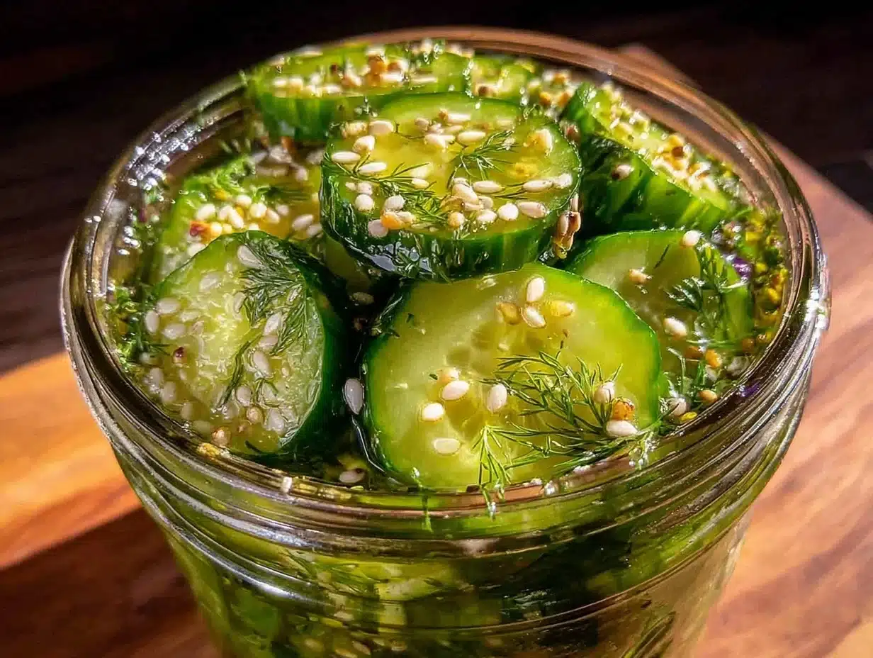 easy quick refrigerator dill pickles - featured image