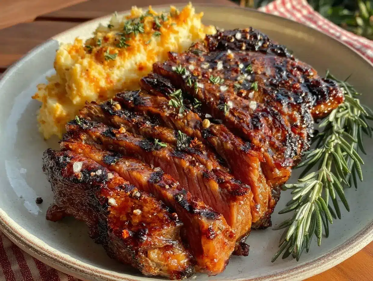 espresso rubbed grilled new york strip steak preparation steps