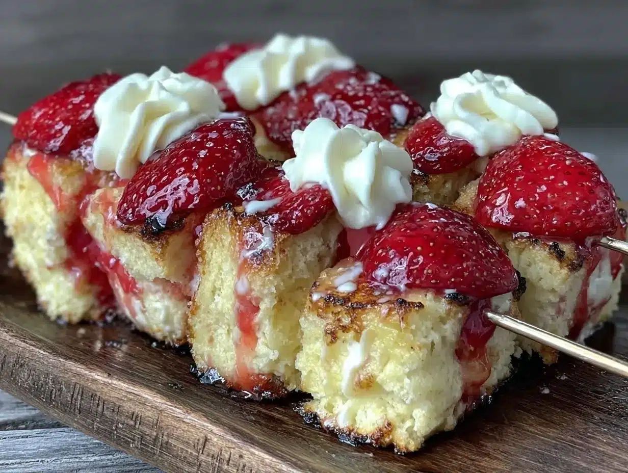 Flavorful Firecracker Strawberry Shortcake Skewers preparation steps