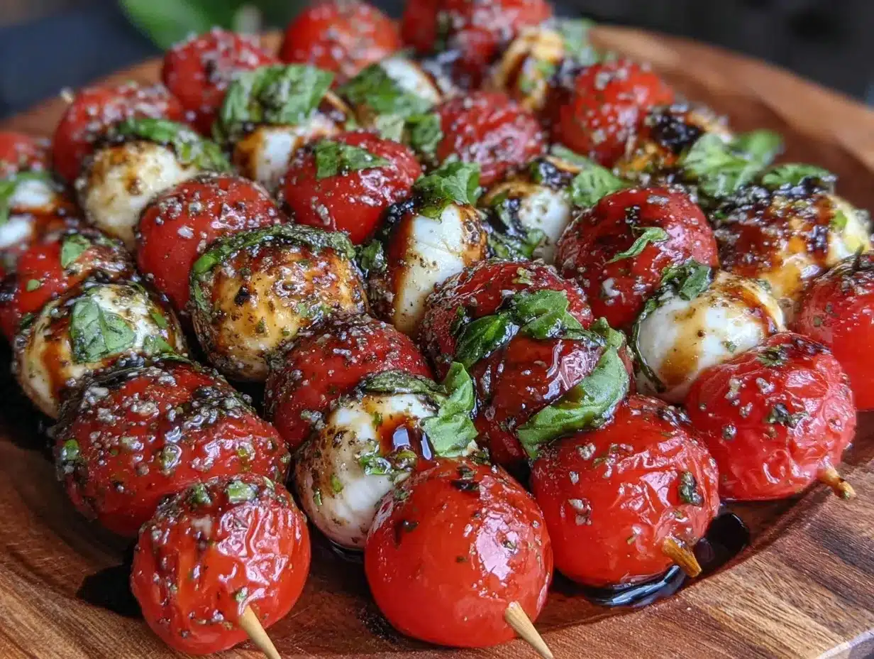 fresh caprese skewers preparation steps