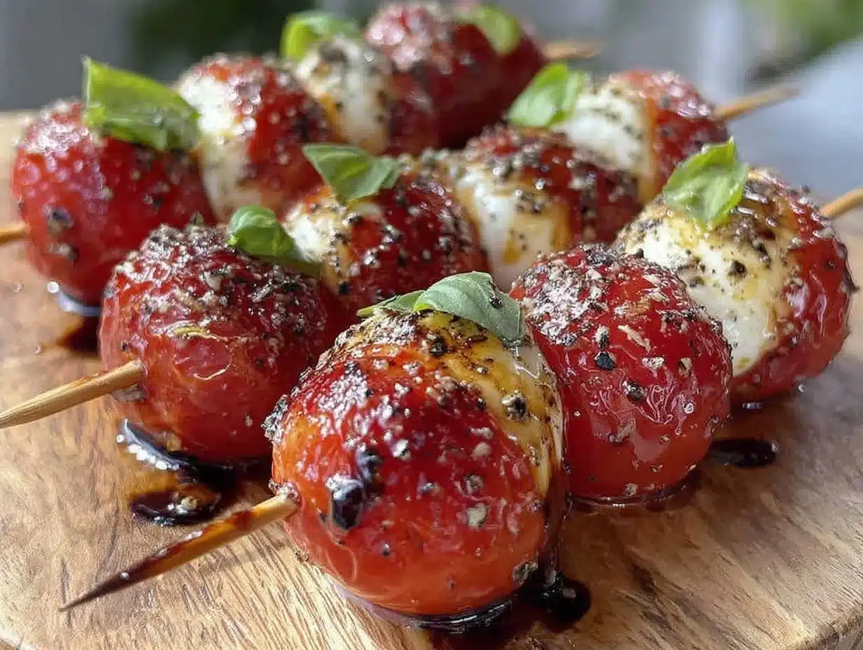 fresh caprese skewers - featured image