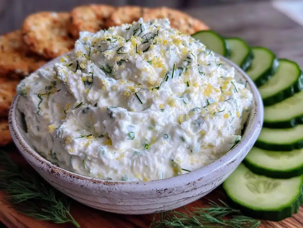 fresh creamy tzatziki dip preparation steps