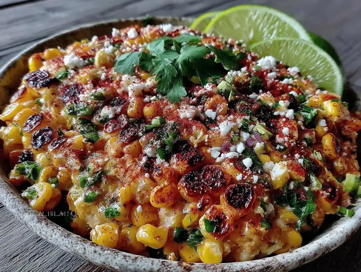 fresh grilled cilantro lime street corn salad preparation steps